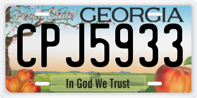 GA license plate CPJ5933