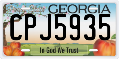 GA license plate CPJ5935