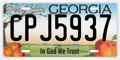 GA license plate CPJ5937