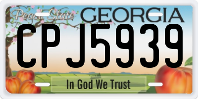 GA license plate CPJ5939
