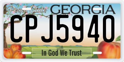 GA license plate CPJ5940