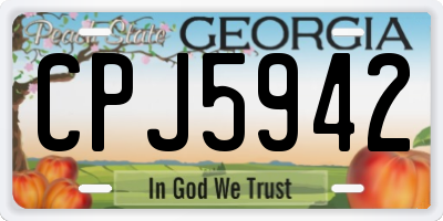 GA license plate CPJ5942