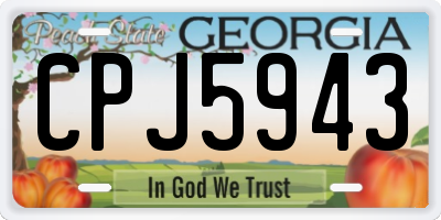 GA license plate CPJ5943