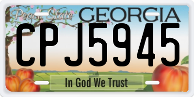 GA license plate CPJ5945