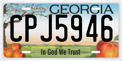 GA license plate CPJ5946