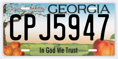 GA license plate CPJ5947