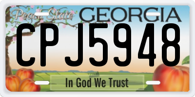 GA license plate CPJ5948