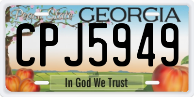 GA license plate CPJ5949