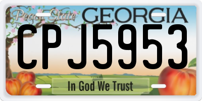 GA license plate CPJ5953