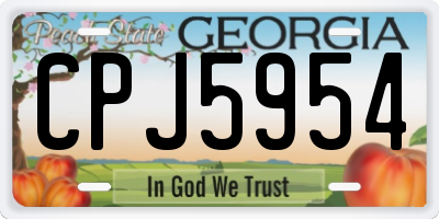 GA license plate CPJ5954