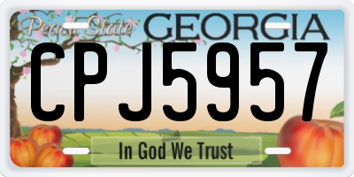GA license plate CPJ5957