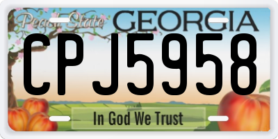 GA license plate CPJ5958