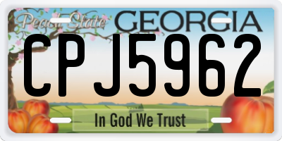 GA license plate CPJ5962