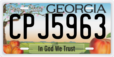 GA license plate CPJ5963
