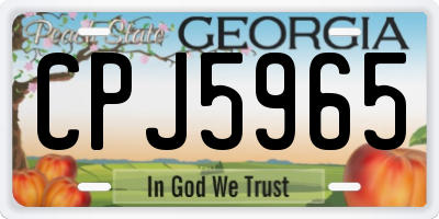 GA license plate CPJ5965