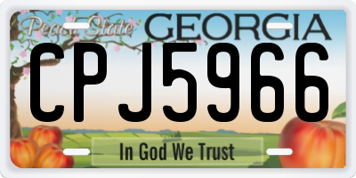 GA license plate CPJ5966