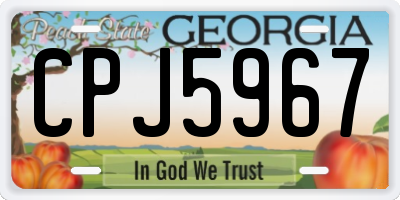 GA license plate CPJ5967