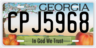 GA license plate CPJ5968