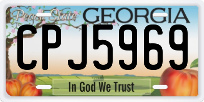 GA license plate CPJ5969