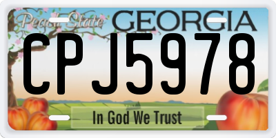 GA license plate CPJ5978