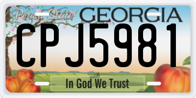GA license plate CPJ5981