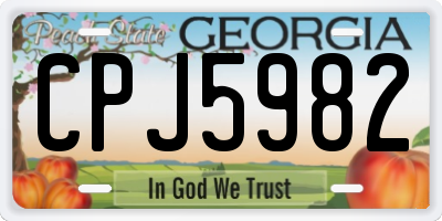 GA license plate CPJ5982