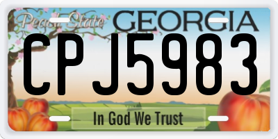GA license plate CPJ5983