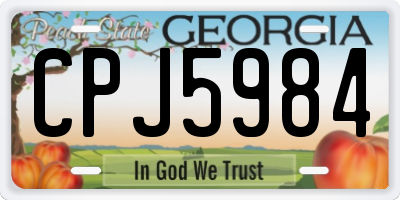 GA license plate CPJ5984