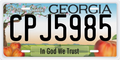 GA license plate CPJ5985