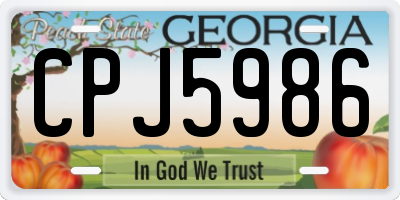 GA license plate CPJ5986