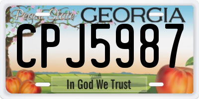 GA license plate CPJ5987