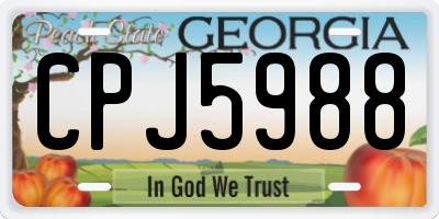 GA license plate CPJ5988