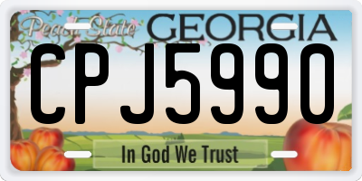 GA license plate CPJ5990