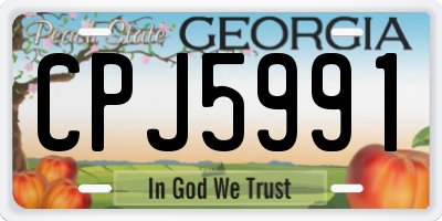 GA license plate CPJ5991