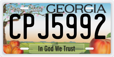 GA license plate CPJ5992