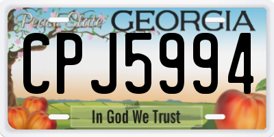 GA license plate CPJ5994