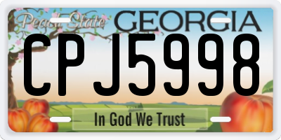 GA license plate CPJ5998