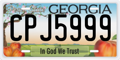 GA license plate CPJ5999