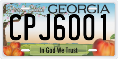 GA license plate CPJ6001