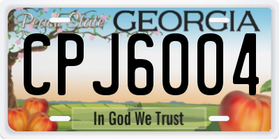 GA license plate CPJ6004