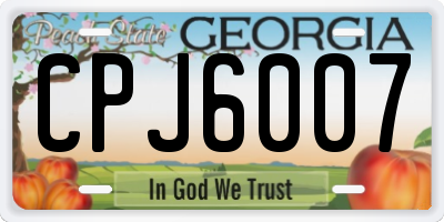 GA license plate CPJ6007
