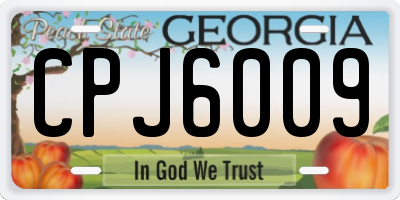 GA license plate CPJ6009
