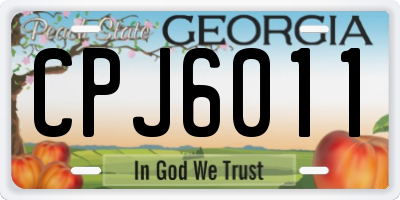 GA license plate CPJ6011