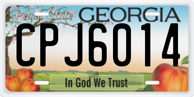 GA license plate CPJ6014