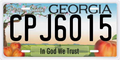 GA license plate CPJ6015