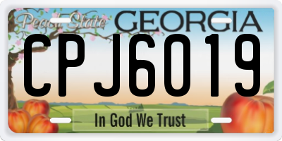 GA license plate CPJ6019
