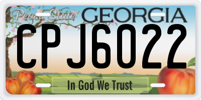 GA license plate CPJ6022
