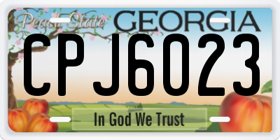 GA license plate CPJ6023