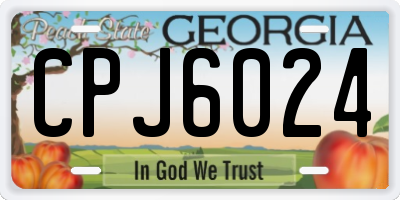 GA license plate CPJ6024