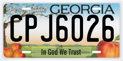 GA license plate CPJ6026